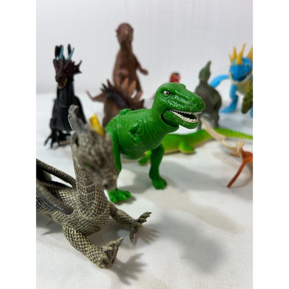 12 pc Mixed Brands Dinosaur Dragons Prehistoric Plastic Toy Lot - Picture 9 of 9